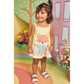 Vestbody Infantil Rapozinha Kukiê Bebê Menina Vestido Body