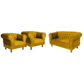 1 Namoradeira + 2 Poltronas Duque Amarelo Ouro