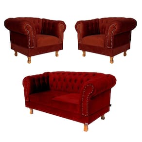 1 Namoradeira + 2 Poltronas Duque Suede Bordo