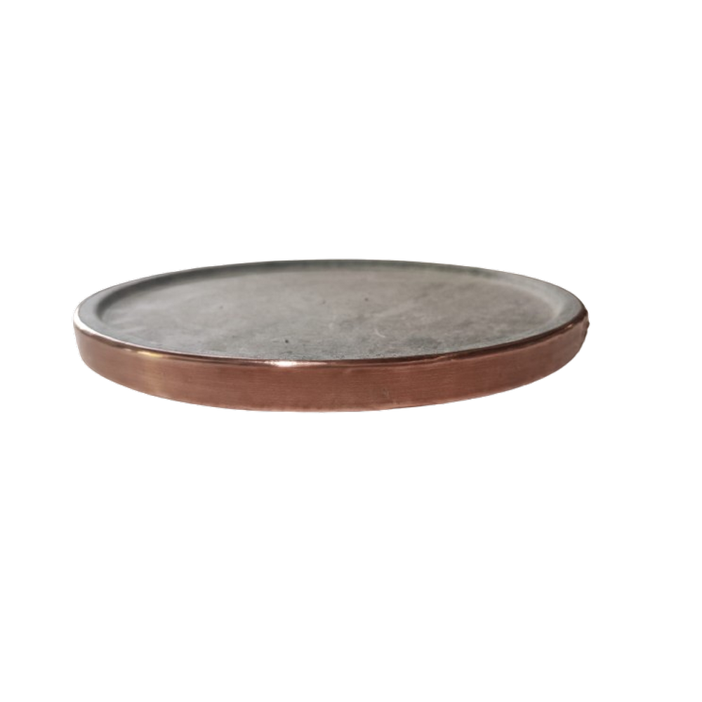 Forma de pizza em pedra sabão de 25 cm sem alças e com aro