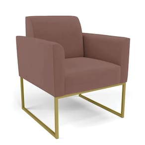 Poltrona Base Industrial Dourado Marisa Veludo D03 - D\`rossi Cor Rose