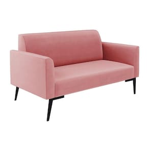 Sofá Namoradeira Pés Villach Marisa Suede D03 - D\`rossi Cor Rose