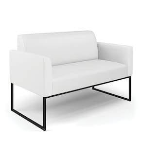 Sofá Namoradeira Base Industrial Preto Marisa Corino D03 - D\`rossi Cor Branco