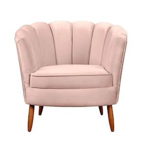 Poltrona Ariel Petala Decorativa Com Pés De Madeira Speciale Home Rose