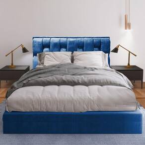 Cabeceira Cherie Suede 190 Marinho