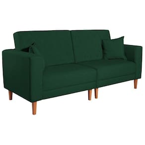 Sofá 03 Lugares Living Ponza Suede Cor Verde
