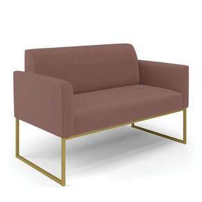 Sofá Namoradeira Base Industrial Dourado Marisa Veludo D03 - D\`rossi Cor Rose