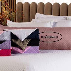 Capa Fronha De Xuxão Matelado Dupla Face Avulsa 1,45m X 45cm - Microfibra Matelada Rosê-branco