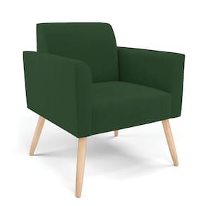 Poltrona Pés Palito Natural Marisa Veludo D03 - D\`rossi Cor Verde
