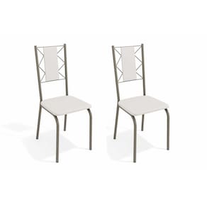 Cadeira Sala De Jantar Lisboa 2c076 Aço Kit 2 Uni Niquel-branco 106 - Kappesberg