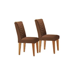 Cadeira Sala De Jantar Londrina Kit 2 Un Imbuia-veludo Marrom - Rufato