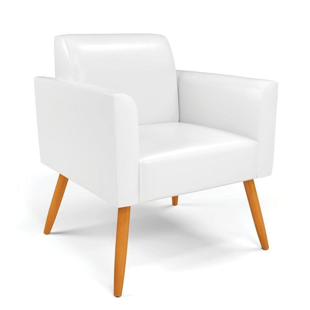 Poltrona Pés Palito Castanho Marisa Corano D03 - D\`rossi Cor Branco