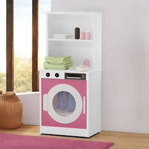 Maquina de lavar Brinquedo Infantil MDF - Rosa