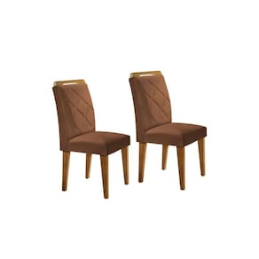 Cadeira Sala De Jantar Melissa Kit 2 Un Imbuia/veludo Marrom - Rufato