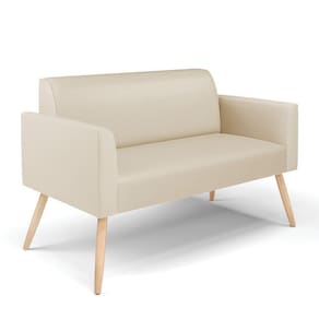 Sofá Namoradeira Pés Palito Natural Marisa Corino D03 - D\`rossi Cor Bege