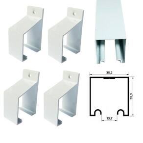 4 Suportes Parede Para Trilho Sp-1098 Branco