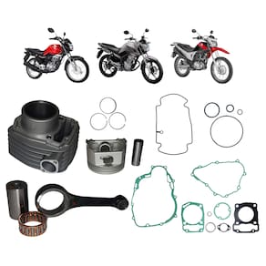 01 Kit Cilindro Completo+Kit Biela Honda NXR 160 0.2 2V Bros 2014 A 2022 Mahle Metal Leve