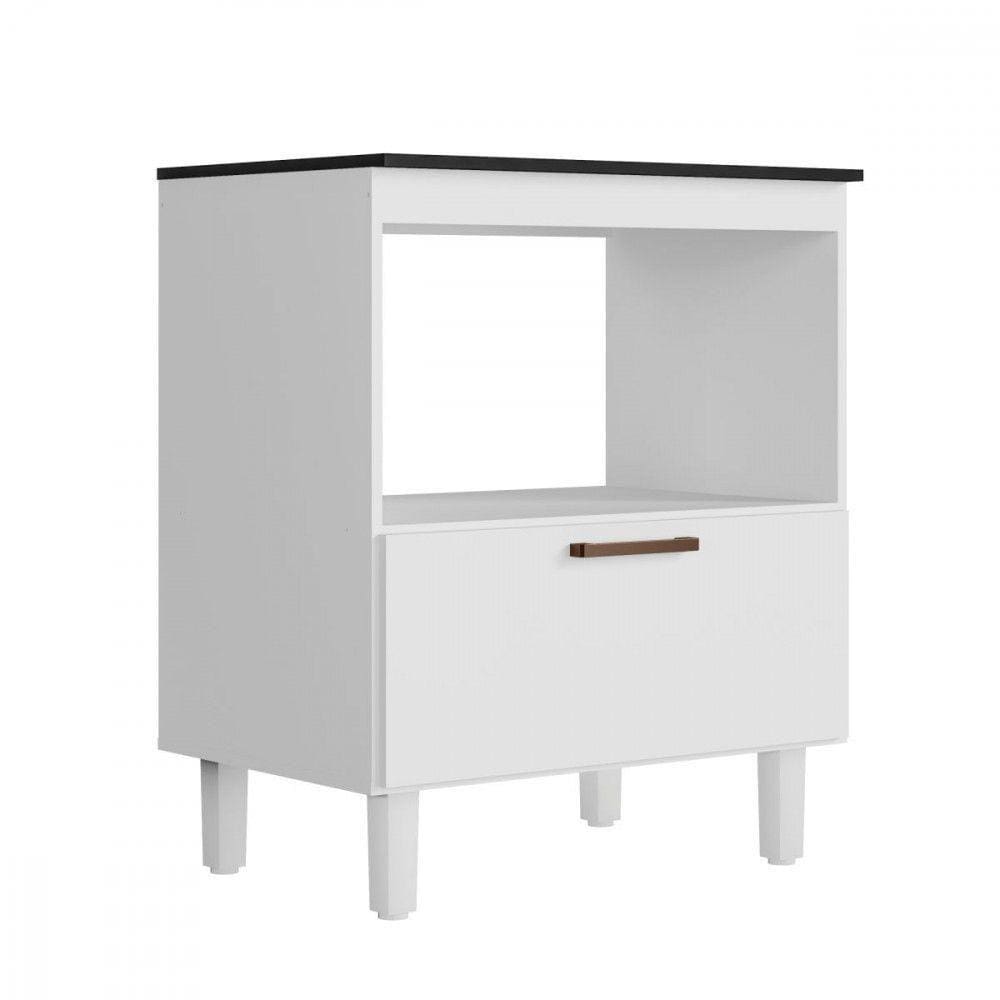 Balcão Jupter Para Forno Microondas Branco Lacca Zanzini Branco Lacca