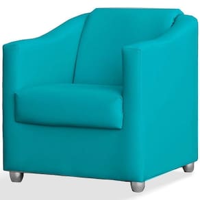 Poltrona Decorativa Luiza Suede Azul Turquesa