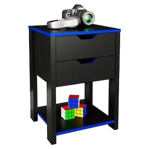 Gaveteiro Gamer 2 Gaveta Me4163 Preto Azul Tecno Mobili Preto Azul