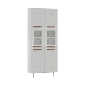 Paneleiro Duplo de Aço 80cm Regina Multimóveis Glass CR6132 Branco