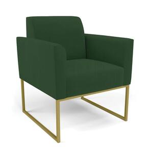 Poltrona Base Industrial Dourado Marisa Veludo D03 - D\`rossi Cor Verde
