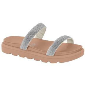 Rasteira Vizzano Flatform Strass Hotfix - Rosê