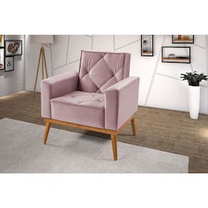 Poltrona Decorativa Bella Império Estofados Rosê 161