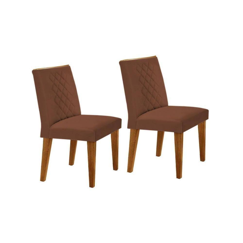 Cadeira Sala De Jantar Jade Kit 2 Un Imbuia-veludo Marrom - Rufato