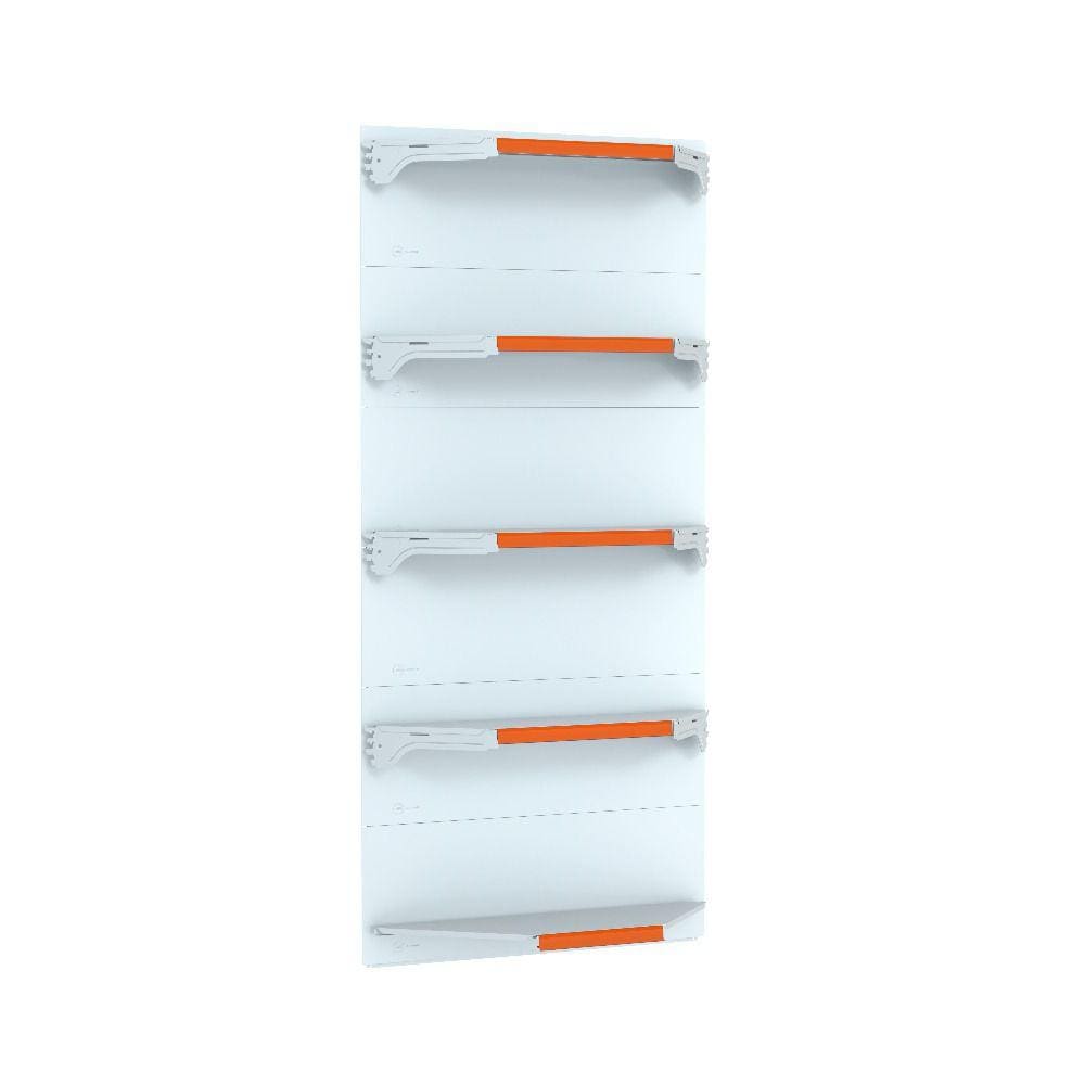 Kit 5 Bandejas Para Gondola Canto 202 Fit 40/60 Branco Pe La