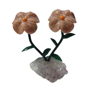 Flor Dupla de Pedras Naturais Dolomita Rosa