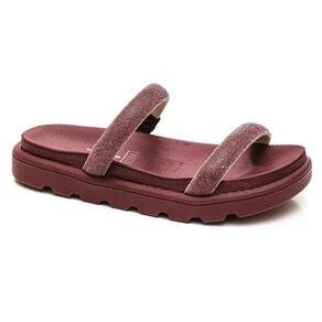 Rasteira Vizzano Flatform Strass Hotfix - Vinho