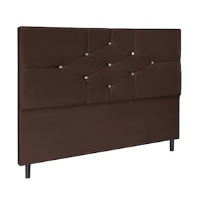 Cabeceira Cama Queen 160 Cm Camboriú Suede Marrom E Frame