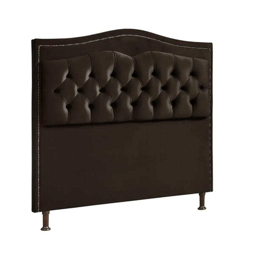 Cabeceira Estofada Holanda 1,40 Casal 2.0 Veludo Speciale Home Marrom Chocolate