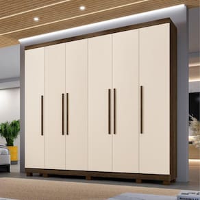 Guarda-roupa Atlanta 6 Portas 6 Gavetas Imbuia/Off White