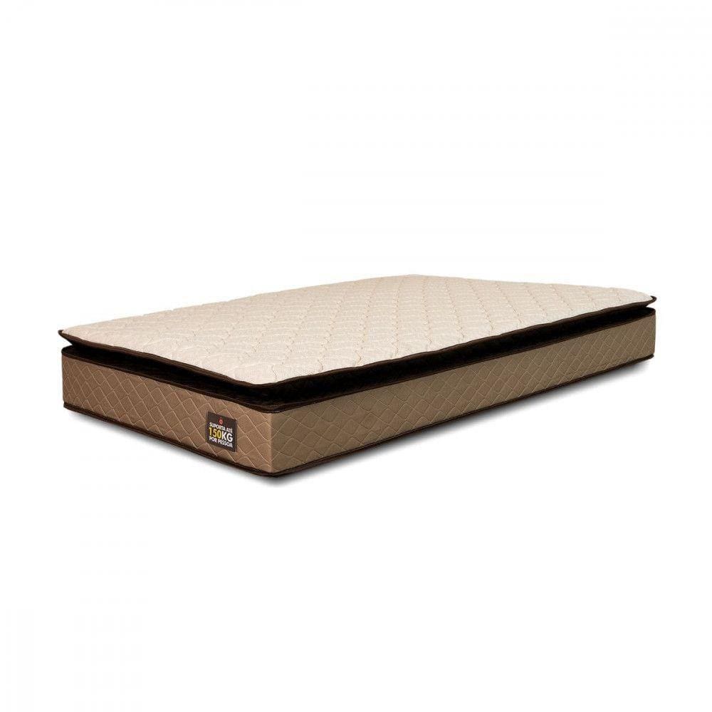Colchão Solteiro Espuma D45 Pillow Top Dubai 88x188x24cm Bordô
