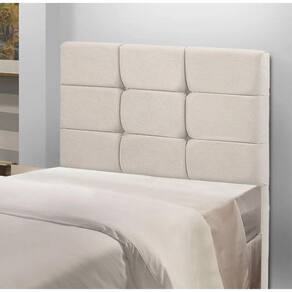 Cabeceira Estofada Cama Box Solteiro 0.90 Julia Veludo Speciale Home Bege Marfim