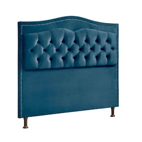 Cabeceira Estofada Holanda 1,60 2.0 Queen Veludo Speciale Home Azul