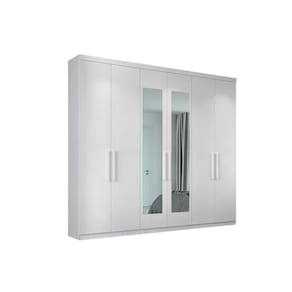 Guarda Roupa Casal 6 Portas e 2 Gavetas c/ Espelho PH1707 Branco - Herval