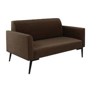 Sofá Namoradeira Pés Villach Marisa Suede D03 - D\`rossi Cor Marrom