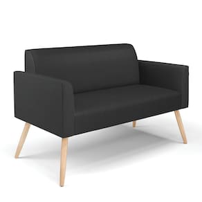 Sofá Namoradeira Pés Palito Natural Marisa Corino D03 - D\`rossi Cor Preto