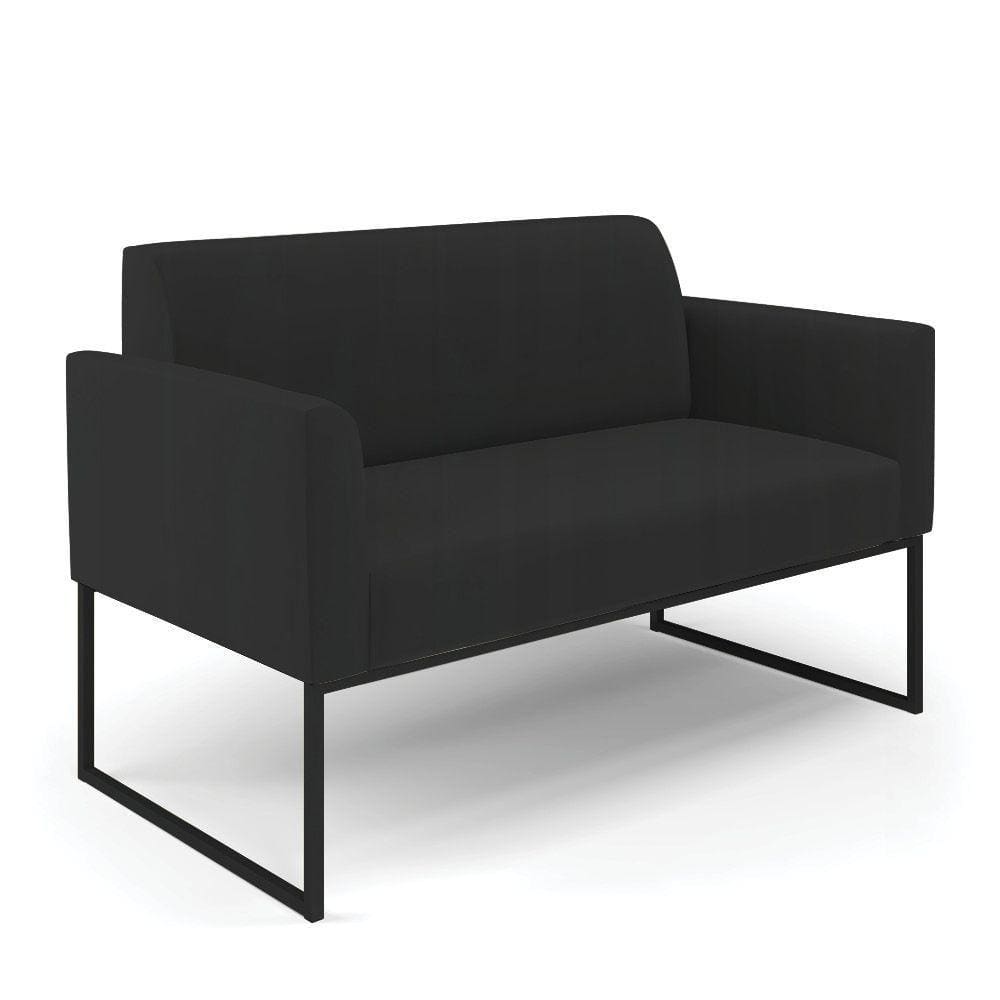 Sofá Namoradeira Base Industrial Preto Marisa Veludo D03 - D\`rossi Cor Preto