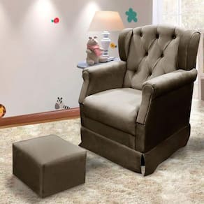 Poltrona Cadeira De Amamentação Balanço Ternura Speciale Home Marrom Castor