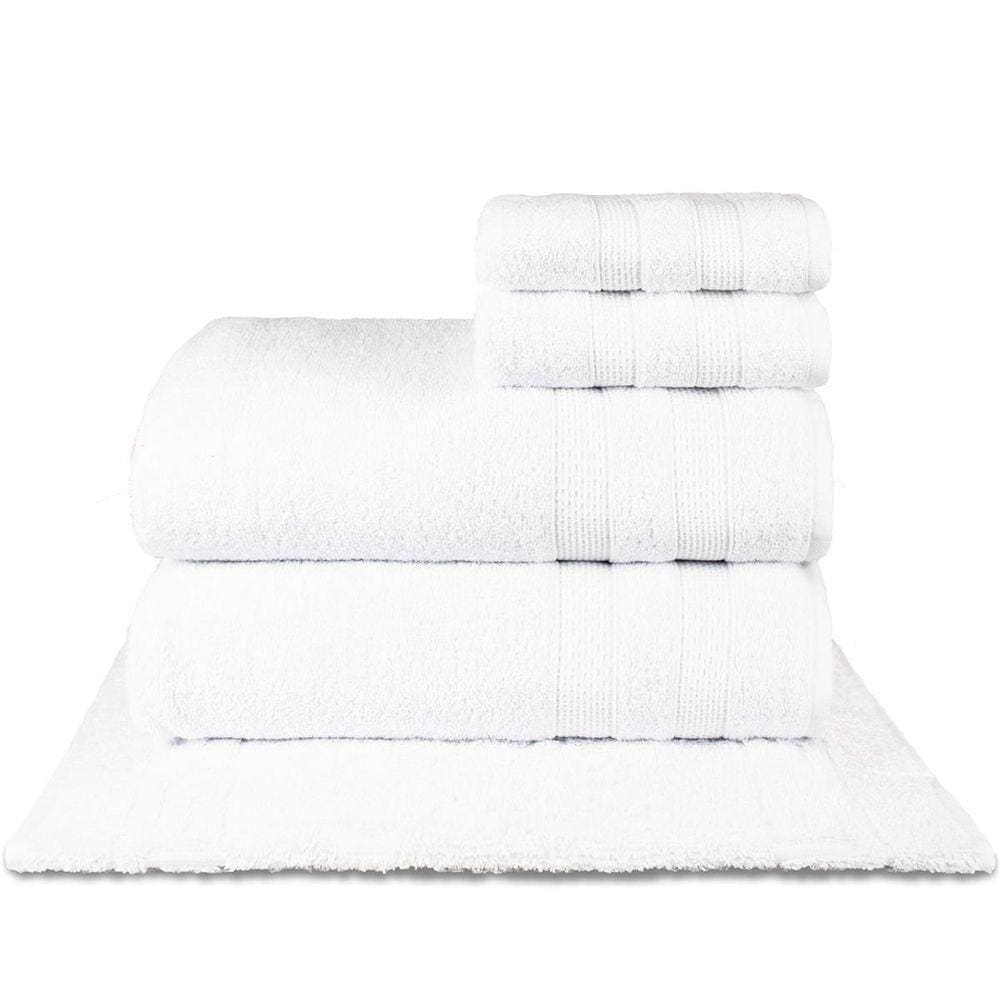 Jogo De Toalhas Fio Penteado Extra Macia 5 Peças - Comfort - Branco