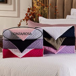 Capa Fronha De Xuxão Matelado Dupla Face Avulsa 1,45m X 45cm - Microfibra Matelada Cinza-rosa