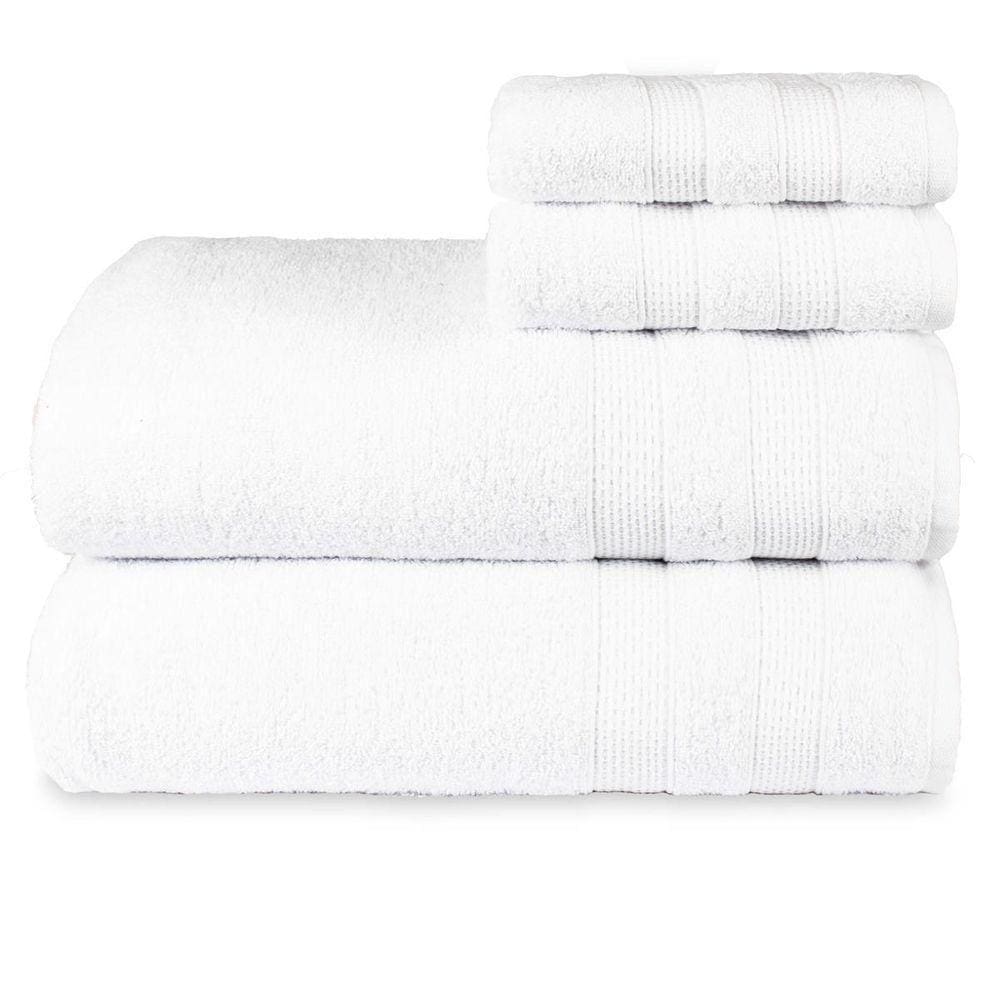 Jogo De Toalhas Fio Penteado Extra Macia 4 Peças - Comfort - Branco