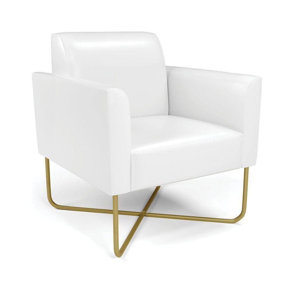 Poltrona Base X Industrial Dourado Marisa Corano D03 - D\`rossi Cor Branco