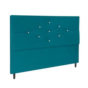Cabeceira Queen 160 Cm Camboriú Suede Azul Tiffany E Frame