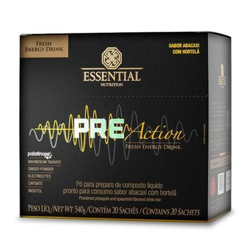 Pre-Action Energy Drink 27G 540G 20 Un Essential Abacaxi