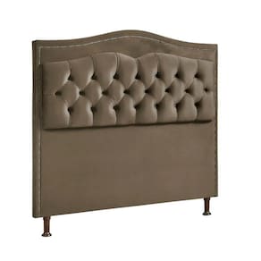 Cabeceira Estofada Holanda 1,60 2.0 Queen Veludo Speciale Home Marrom Castor